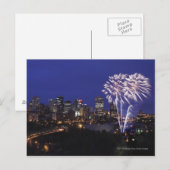 Feuerwerke über der Stadt Postkarte (Vorne/Hinten)