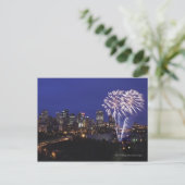 Feuerwerke über der Stadt Postkarte (Stehend Vorderseite)