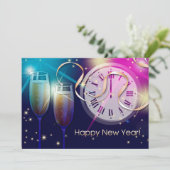 Feuerwerke und Countdown-Silvester-Party Einladung (Stehend Vorderseite)