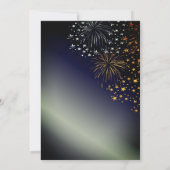 Feuerwerke und Sternennachts-Himmel Silvesterabend Einladung (Rückseite)