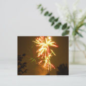 Feuerwerke unter Vollmond Postkarte (Stehend Vorderseite)