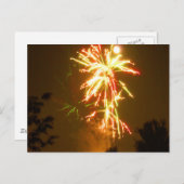 Feuerwerke unter Vollmond Postkarte (Vorne/Hinten)