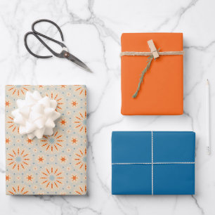 Feuerwerklich Inspiriertes Muster - Papierblätter Geschenkpapier Set