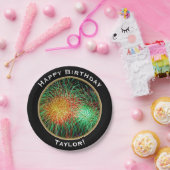 Feuerwerks-alles Gute zum Geburtstag mit Namen Pappteller (Party)