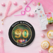 Feuerwerks-Ninetieth 90. Geburtstag mit Namen Pappteller (Party)