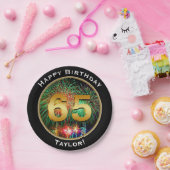 Feuerwerks-Sechzig-Fünfter 65. Geburtstag mit Pappteller (Party)