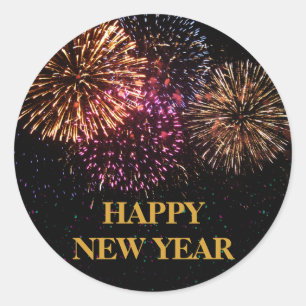 Feuerwerks-Silvesterabend-Aufkleber Runder Aufkleber