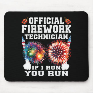 Feuerwerksdirektor Run Run Patriotisch Frohes 4. Mousepad