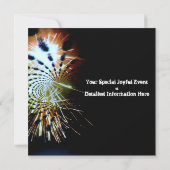Feuerwerksfeier Abstrakte Custom Einladung (Rückseite)