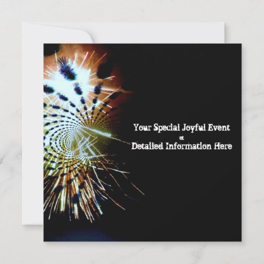 Feuerwerksfeier Abstrakte Custom Einladung (Rückseite)