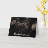 Feuerwerksfeier Karte (Gelbe Blume)