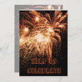 Feuerwerkskarte Party Einladung (Vorne/Hinten)