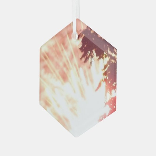 Feuerwerkskörper 12 Hexagon-Ornament aus Glas Ornament Aus Glas (Vorderseite Links)