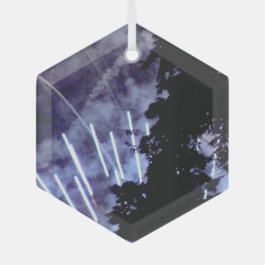 Feuerwerkskörper 1 Glashexagon Ornament Aus Glas (Vorderseite)