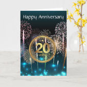 Feuerwerkskörper 20 Jahre glücklich Karte (Gelbe Blume)