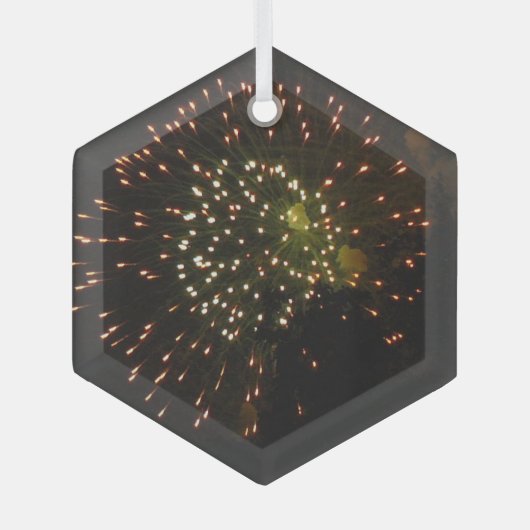 Feuerwerkskörper 4 Glashexagon Ornament Aus Glas (Vorderseite)