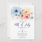 Feuerwerkskörper 4. Juli Feier Einladung (Vorderseite)