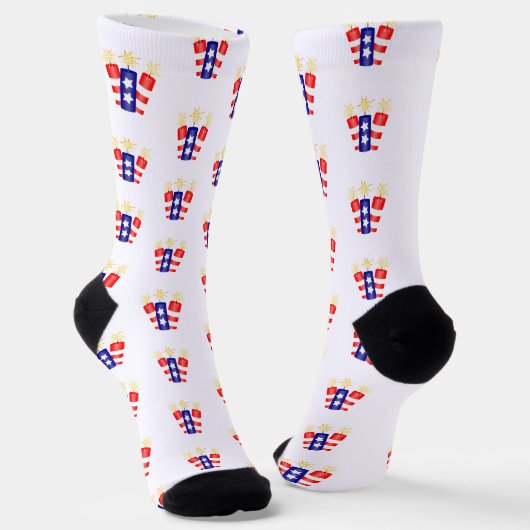 Feuerwerkskörper 4. Juli-Feier Socken (Gewinkelt)