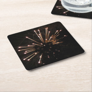 Feuerwerkskörper 5 Untersetzer auf Papier