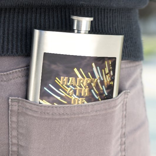 Feuerwerkskörper 6 4. Juli Edelstahlkolben Flachmann (Beispiel)