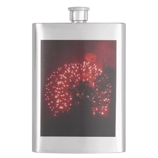 Feuerwerkskörper 7 Edelstahlflasche Flachmann (Vorderseite)