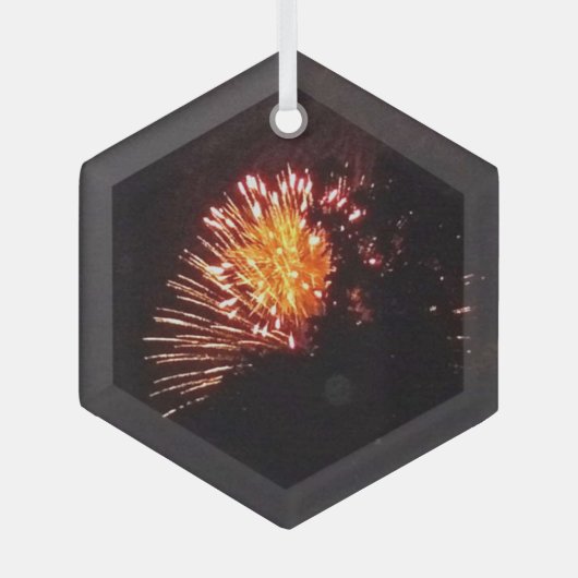 Feuerwerkskörper 8 Glashexagon Ornament Aus Glas (Vorderseite)