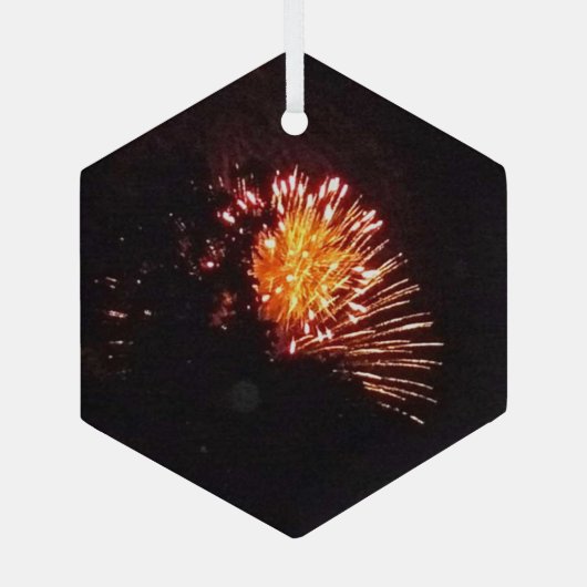 Feuerwerkskörper 8 Glashexagon Ornament Aus Glas (Rückseite)