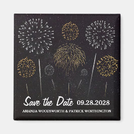 Feuerwerkskörper als Schwarz Save the Date Magnet