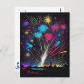 Feuerwerkskörper | Amerikanische Unabhängigkeitsta Postkarte (Vorne/Hinten)