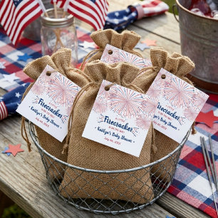 Feuerwerkskörper auf dem Weg! 4. Juli-Baby-Shower Geschenkanhänger