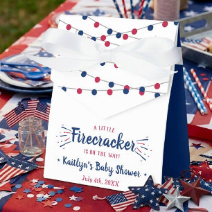Feuerwerkskörper auf dem Weg! 4. Juli-Baby-Shower Geschenkschachtel