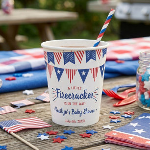 Feuerwerkskörper auf dem Weg! 4. Juli-Baby-Shower Pappbecher