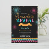 Feuerwerkskörper-Geschlecht offenbart Party Einlad Einladung (Stehend Vorderseite)