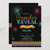 Feuerwerkskörper-Geschlecht offenbart Party Einlad Einladung (Vorne/Hinten)