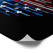 Feuerwerkskörper Getrocknen Heart American Flag Pa Poster (Ecke)