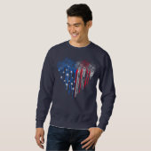 Feuerwerkskörper Getrocknen Heart American Flag Pa Sweatshirt (Vorne ganz)