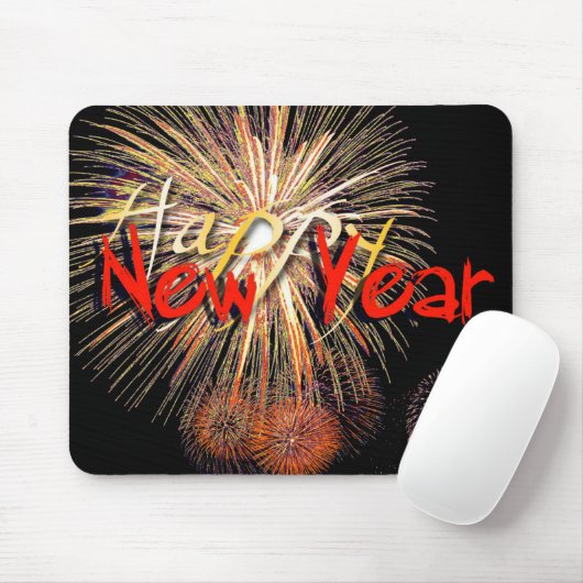Feuerwerkskörper glücklich Neujahr 2019 Mousepad (Mit Mouse)