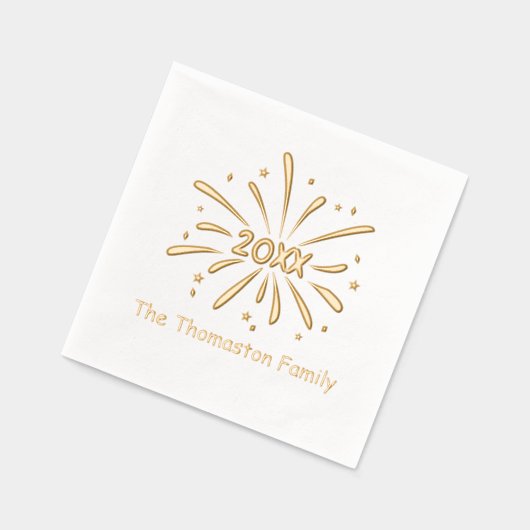 Feuerwerkskörper im neuen Jahr 20XX Familie / Firm Servietten Mit Folie (Links)