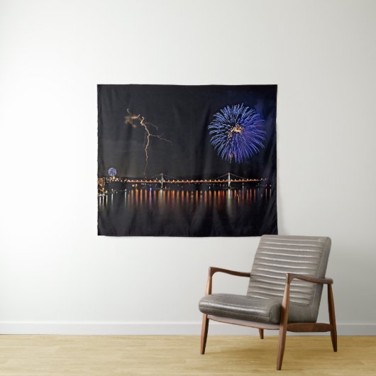 Feuerwerkskörper mit Blitz Wandteppich (Beispiel (Horizontal))