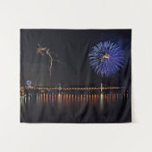 Feuerwerkskörper mit Blitz Wandteppich (Vorderseite (Horizontal))