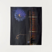 Feuerwerkskörper mit Blitz Wandteppich (Vorderseite)