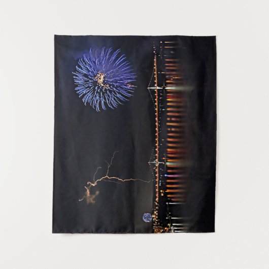 Feuerwerkskörper mit Blitz Wandteppich (Vorderseite)