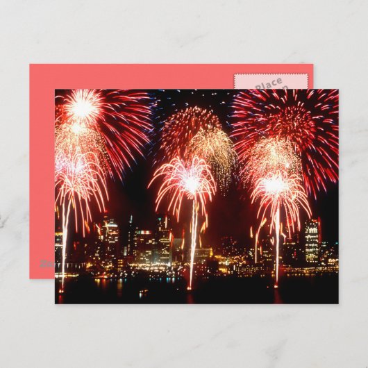 Feuerwerkskörper Postkarte (Vorne/Hinten)