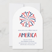Feuerwerkskörper | Red White and Blue 4. Juli Part Einladung (Vorderseite)