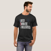 Feuerwerkskörper rot weiß und gesegnet US Flag Fre T-Shirt (Vorne ganz)