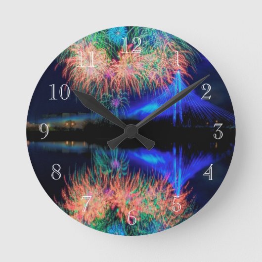 Feuerwerkskörper Runde Wanduhr (Vorderseite)