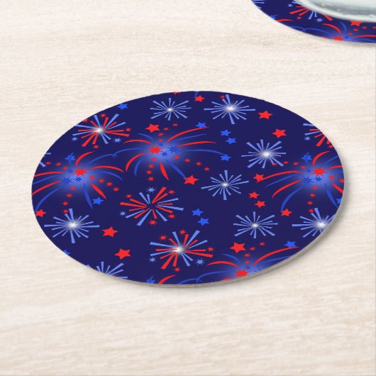 Feuerwerkskörper Runder Pappuntersetzer (Angewinkelt)