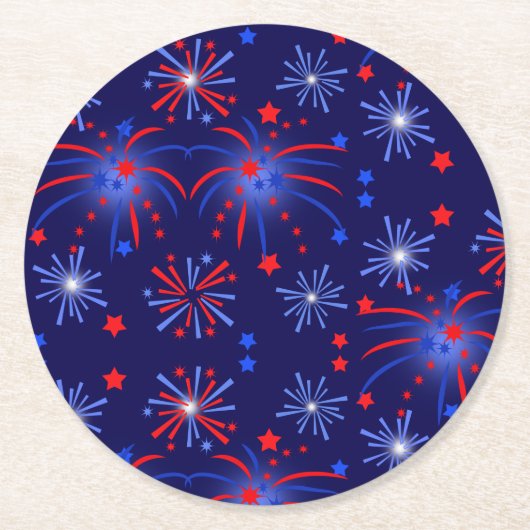 Feuerwerkskörper Runder Pappuntersetzer (Vorderseite)