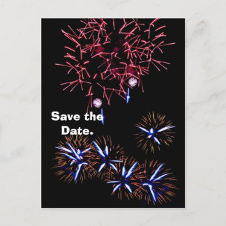 Feuerwerkskörper Save the Date Ankündigungspostkarte