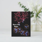 Feuerwerkskörper Save the Date Ankündigungspostkarte (Stehend Vorderseite)
